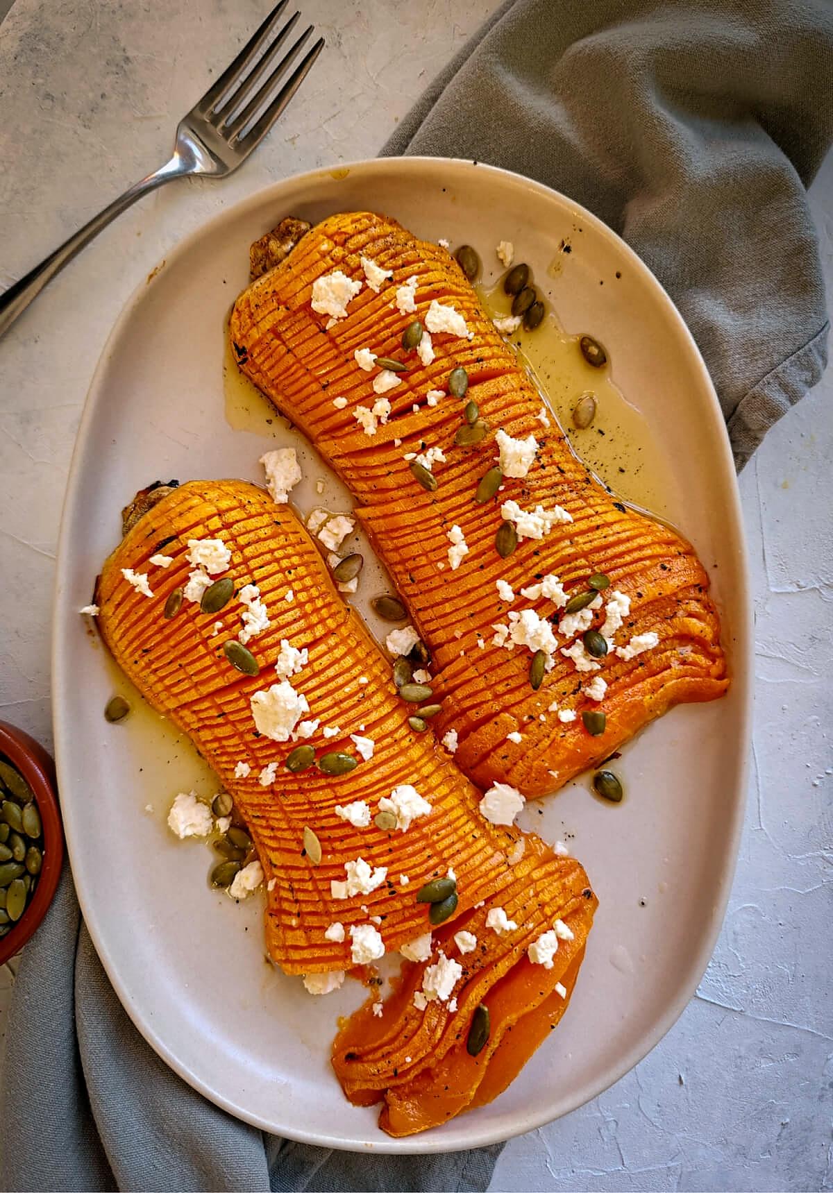 recette Recette de butternut rôti au four (avec feta)