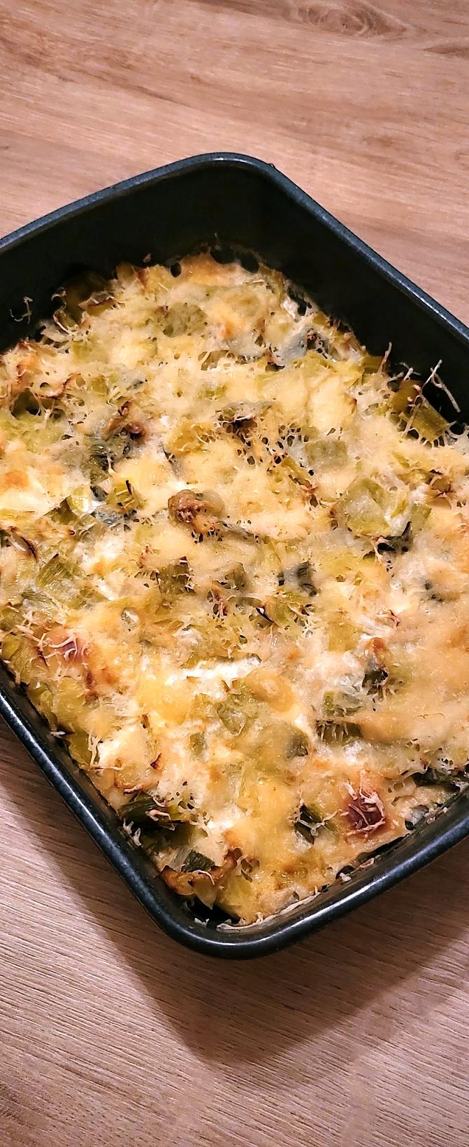 recette Gratin de raviole aux poireaux