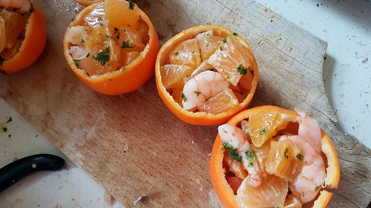 recette Clémentines farcies aux crevettes