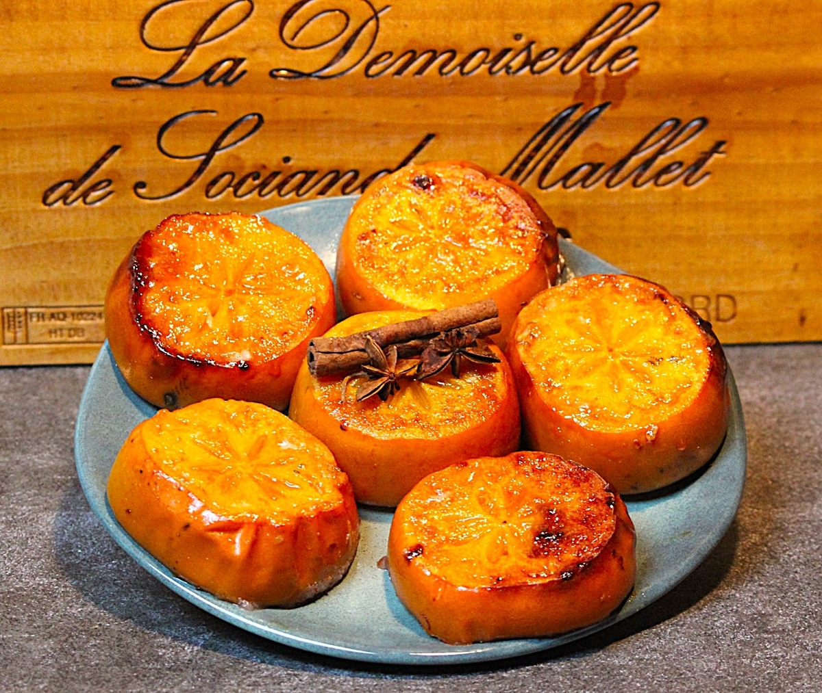 recette KAKIS RÔTIS AU MIEL & AUX ÉPICES.