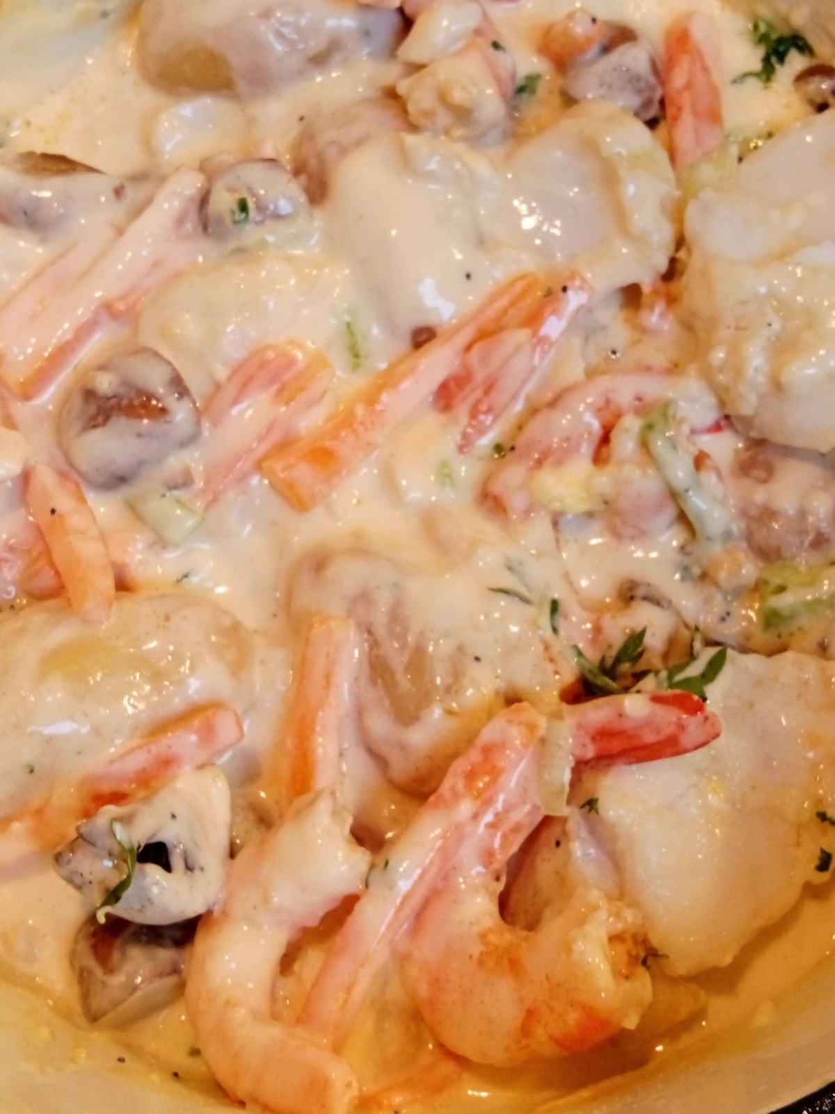 recette BLANQUETTE DE CABILLAUD & CREVETTES