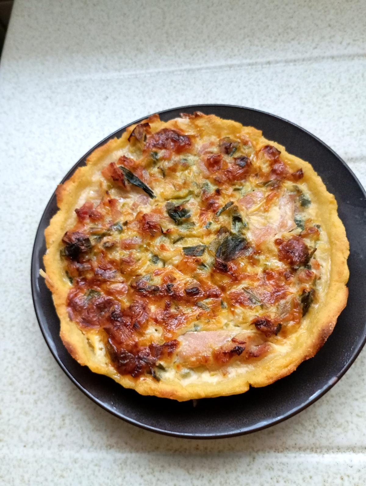 recette quiche a la pate de purée poireaux bacon