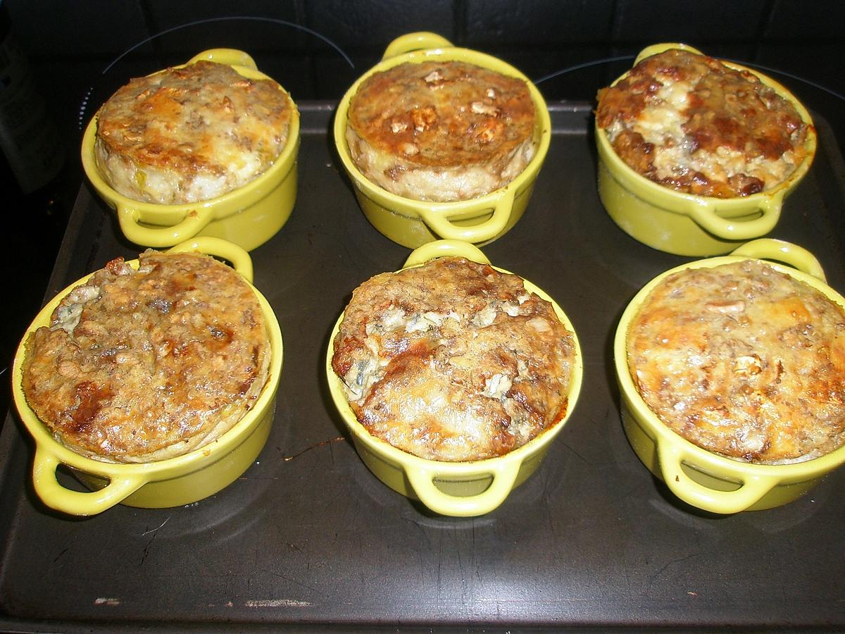 recette Mini quiche sans pâte aux endives,fromage et noix