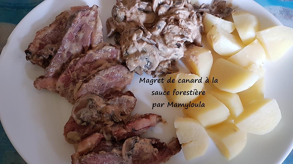 recette Magret de canard à la sauce forestière