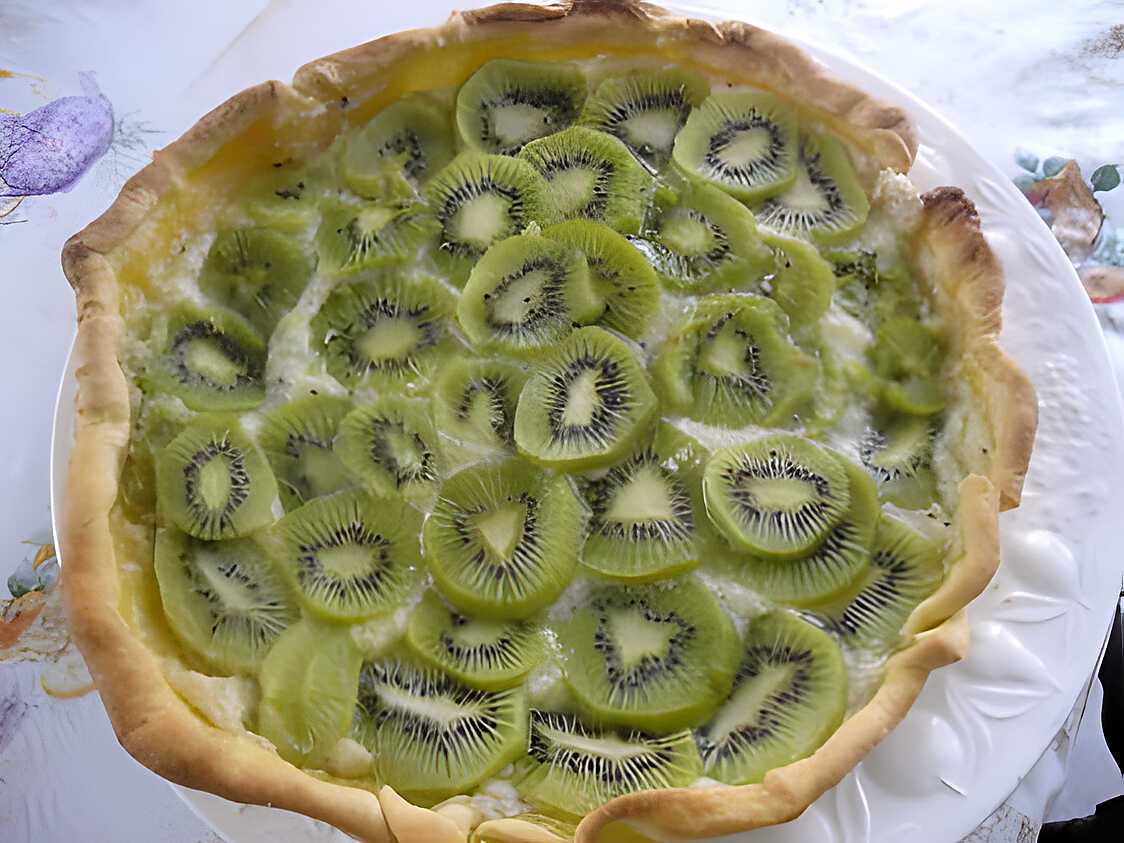 Recette de TARTE AUX KIWIS A LA CREME D&amp;#39;AMANDE