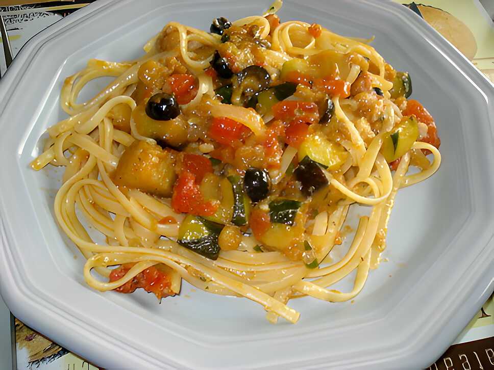 Spaghetti aux légumes du jardin