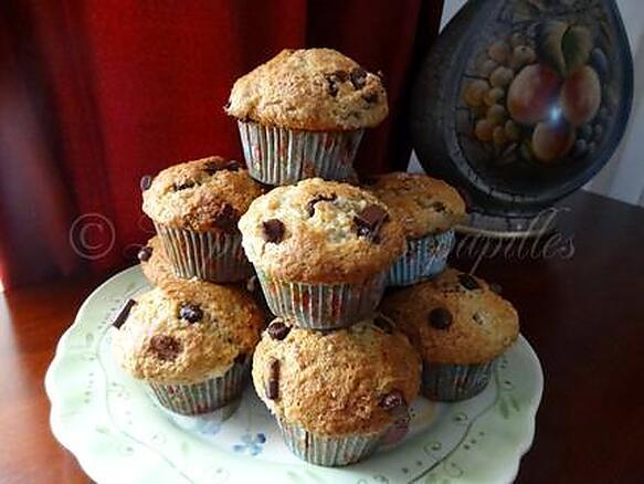 Recette De Muffins Aux Bananes Et Pépites De Chocolat (2) Par Choupy