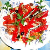 recette Poivron rouge aux anchois