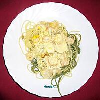 recette Spaghettis aux crevettes et quenelles