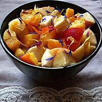 recette Salade de Fruits Jaunes à l'Eau de Rose & Fleurs Séchées