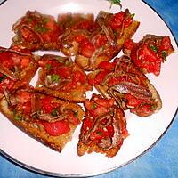 recette Tartines de tomates aux anchois