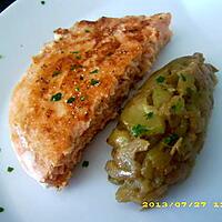 recette demi médaillon de saumon, écrasé de courgette (diététique)