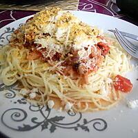 recette Capellini sauce tomate aux petits poulpes parmesan