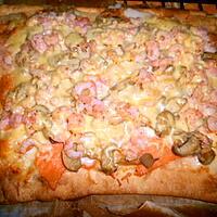 recette Pizza truite fumée crevettes