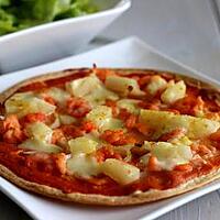 recette TORTILLA SAUMON CREVETTES ANANAS FACON PIZZA