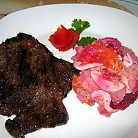 recette Steak épicé et sa salade de betterave