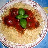 recette Spaghetti aux boulettes de viande