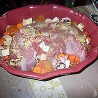recette roti de porc abricots champignons  ,carottes  p de terre