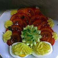 recette Salade de tomate accompagné d'œuf dur