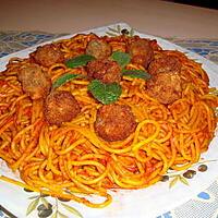 recette Spaghetti en sauce avec boulettes de sardine en conserve