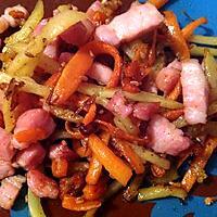 recette Poêlé lardons, pomme de terre, carotte