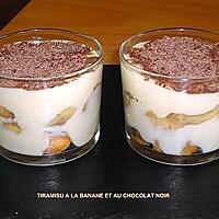 recette TIRAMISU A LA BANANE ET AU CHOCOLAT NOIR