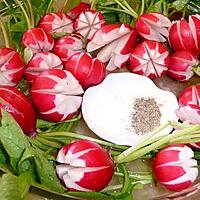 recette Fleurs de radis à la croque au sel (idée décoration)