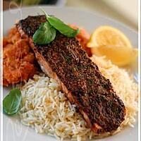 recette ~Filet de saumon à la dijonnaise avec purée de carottes et céleri-rave~
