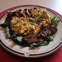 recette omelette ciboulette asperges    champignons;lard grillé