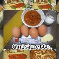 recette Omelette à la crème d'anchois.accompagné de spaghettis.