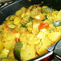 recette Poêlée de pommes de terre et courgettes au curry