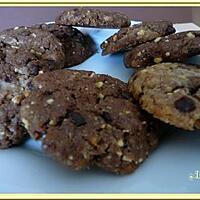recette Cookies aux pralins et pépites de chocolat.