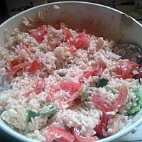recette Salade de riz mayo/tomate/poivron