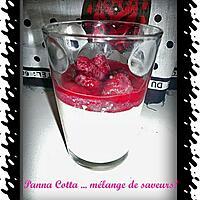 recette Panna Cotta coco, chocolat blanc et coulis de framboises