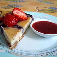 recette Cheesecake à la myrtille, coulis de fraise