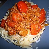 recette Spaghettis à la bolognaise et mozzarella