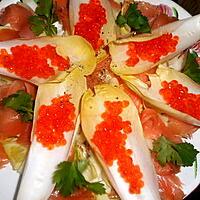 recette Salade d endives au saumon fumé et oeufs de saumon