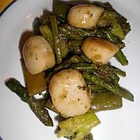 recette noix st-jacques sautée au legume vert