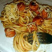 recette Spaghettis bolognaise aux saucisses pour les enfants