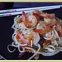 recette Nouilles chinoises aux crevettes
