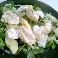 recette Salade a la pomme de terre, poisson, houmous