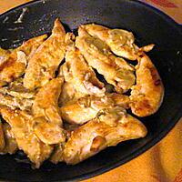 recette Aiguillettes de poulet aux champignons