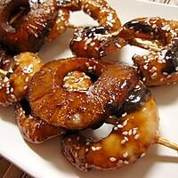 recette Crevettes au caramel d’ananas et graines de sésame grillées