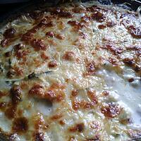 recette Gratin de courgettes et jambon aux 3 fromages
