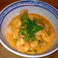recette Crevettes Thaï au curry rouge