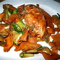 recette Filet de poulet en marinade et tagliatelles de légumes