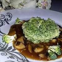 recette Flanc au brocolis sauce au champignon de Paris