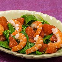 recette Salade de mâche, pomelo et crevettes