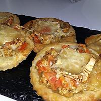 recette Minis tartes feuilletées poulet tomates chèvre