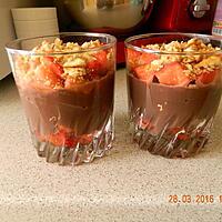 recette Verrines flan au chocolat et fraises